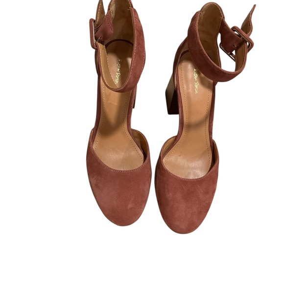 & Other Stories Suede Tan Heels - Picture 1 of 4